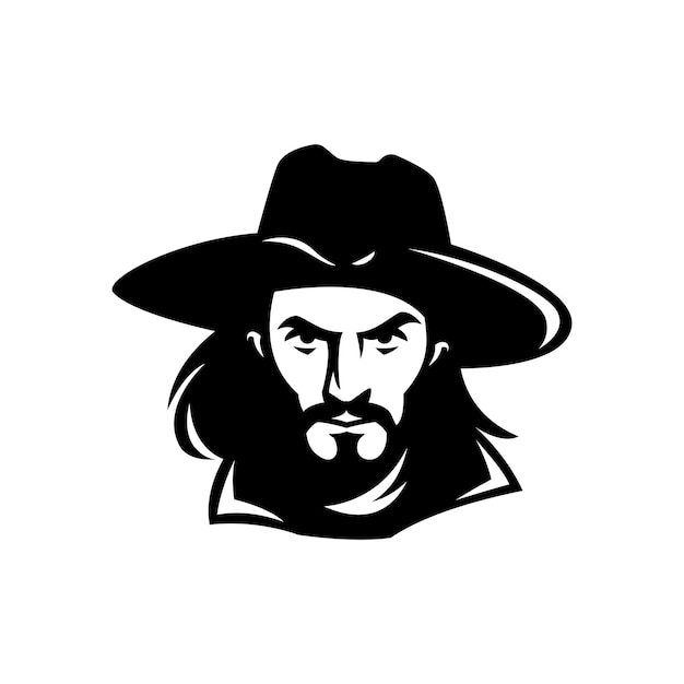 Vector logotipo de los piratas en blanco y negro