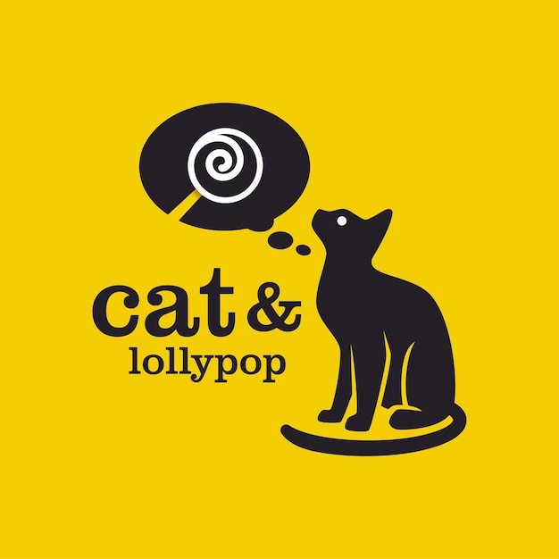 Logotipo de piruleta de gato