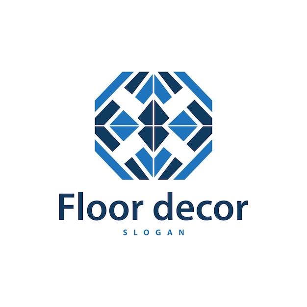 Vector logotipo del piso diseño abstracto simple decoración del hogar ilustración vectorial de azulejos de cerámica