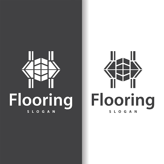 Logotipo del piso diseño abstracto simple decoración del hogar ilustración vectorial de azulejos de cerámica