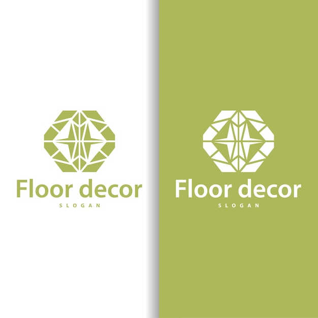 Logotipo del piso diseño abstracto simple decoración del hogar ilustración vectorial de azulejos de cerámica