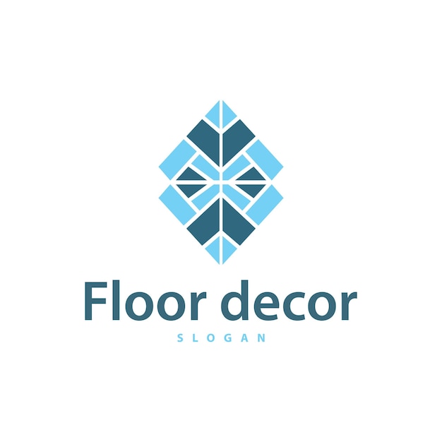 Logotipo del piso diseño abstracto simple decoración del hogar ilustración vectorial de azulejos de cerámica