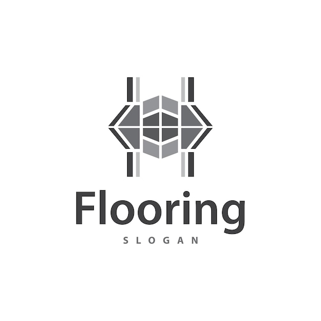 Logotipo del piso diseño abstracto simple decoración del hogar ilustración vectorial de azulejos de cerámica