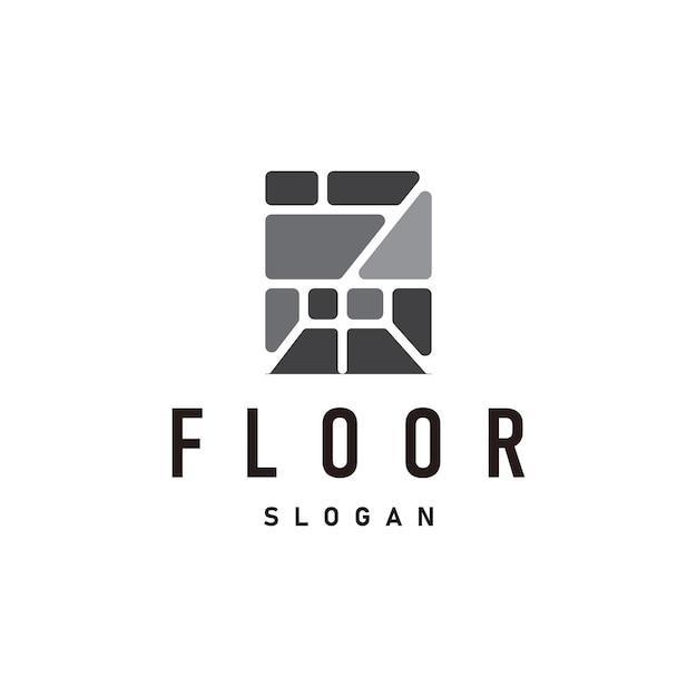 Logotipo del piso diseño abstracto simple decoración del hogar ilustración vectorial de azulejos de cerámica