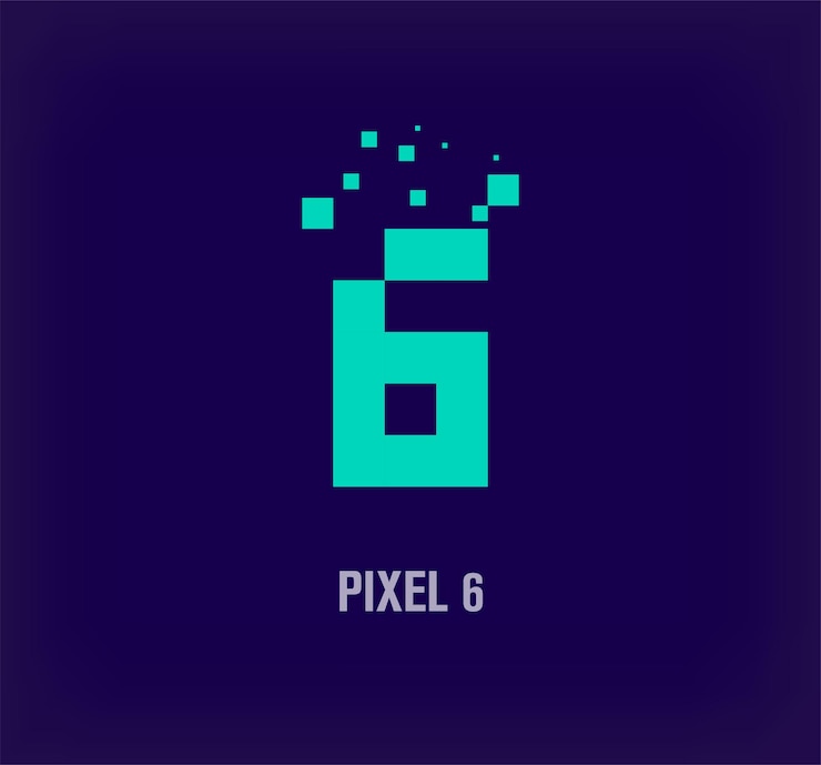 Vector logotipo de píxel creativo número 6 arte de píxel digital único y vector de plantilla de explosión de píxel