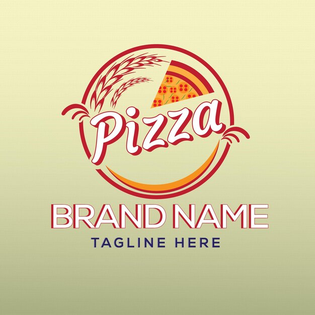 Vector un logotipo de pizza para un lugar de pizza llamado pizza