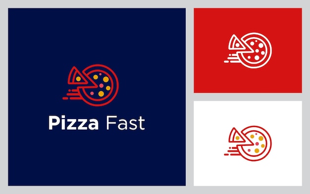 logotipo de pizza con el significado de velocidad de entrega