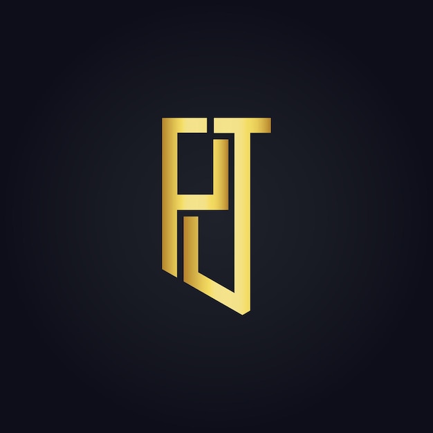 Logotipo PJ diseño PJ letra blanca PJ PJ letra diseño de logotipo P J letra diseño de Logotipo en GOLD GO