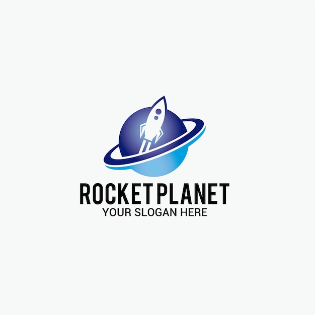 logotipo de planeta cohete