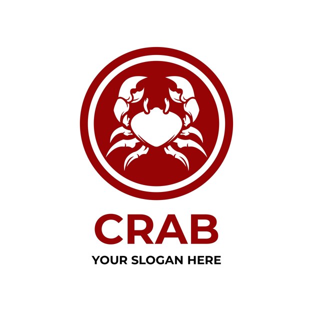 Logotipo plano de comida de cangrejo moderno para empresa de restaurante