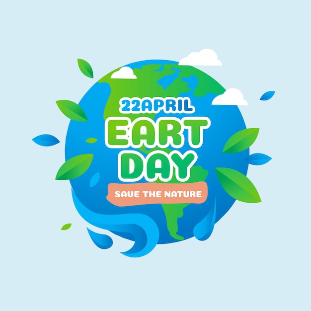 Logotipo plano del día mundial de la tierra