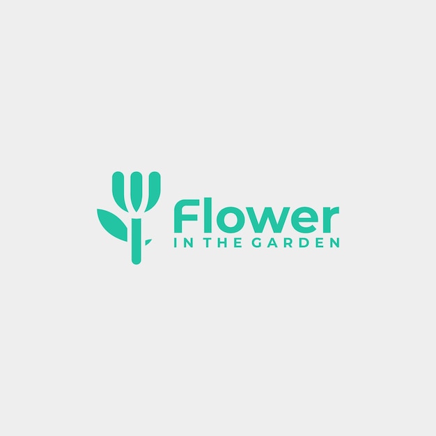 logotipo plano de flor