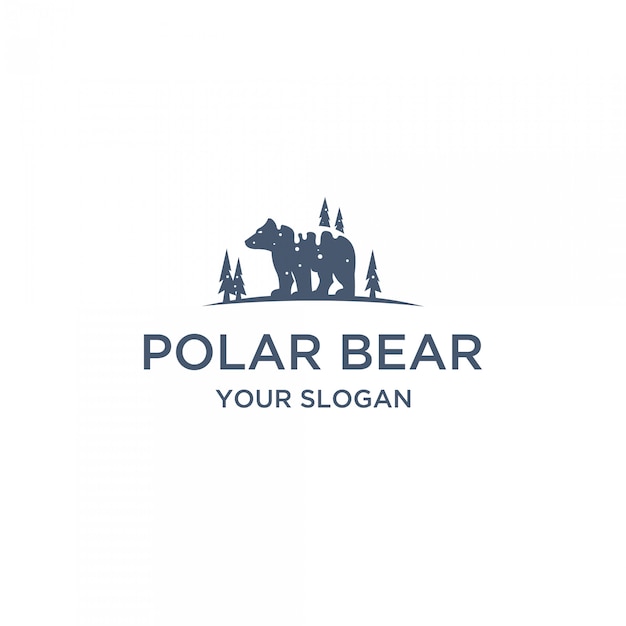 logotipo plano oso polar