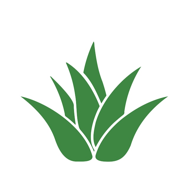 Un logotipo de planta de aloe frondoso verde