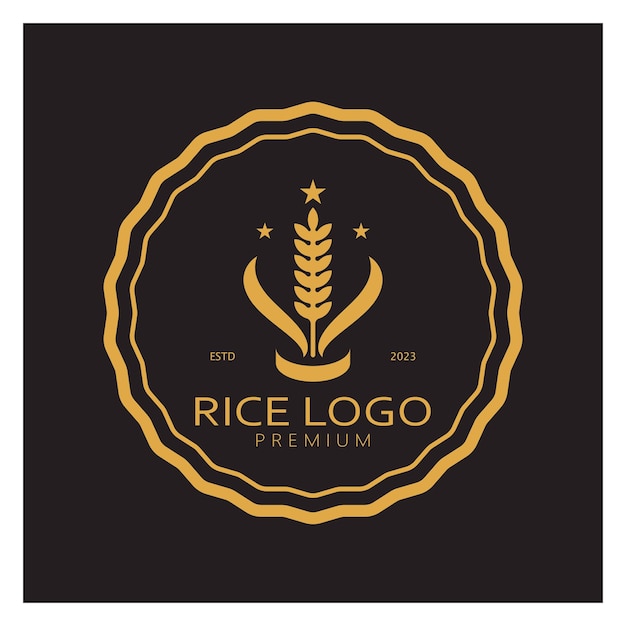 Vector logotipo de planta de arrozlogotipo de grano de arrozarrozcultivo orgánico naturalpara negociosempresaagriculturaproductogranja