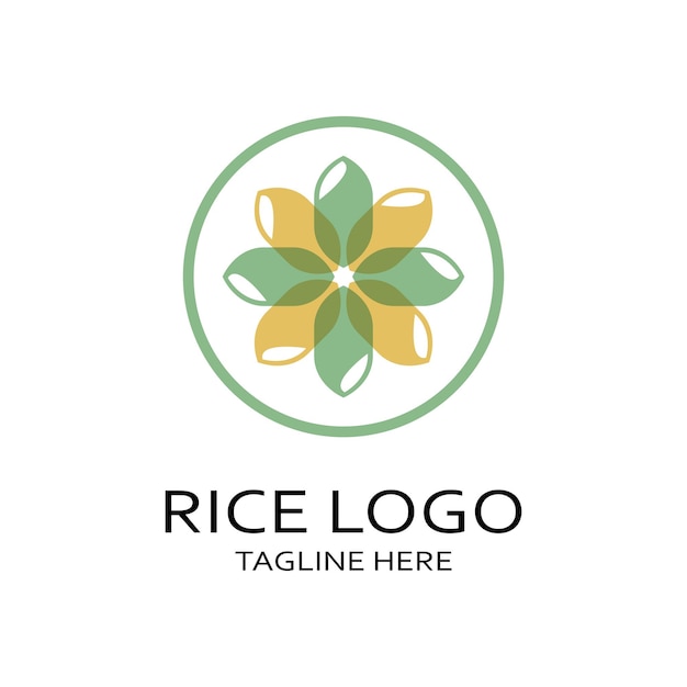 logotipo de planta de arrozlogotipo de grano de arrozarrozcultivo orgánico naturalpara negociosempresaagriculturaproductogranja