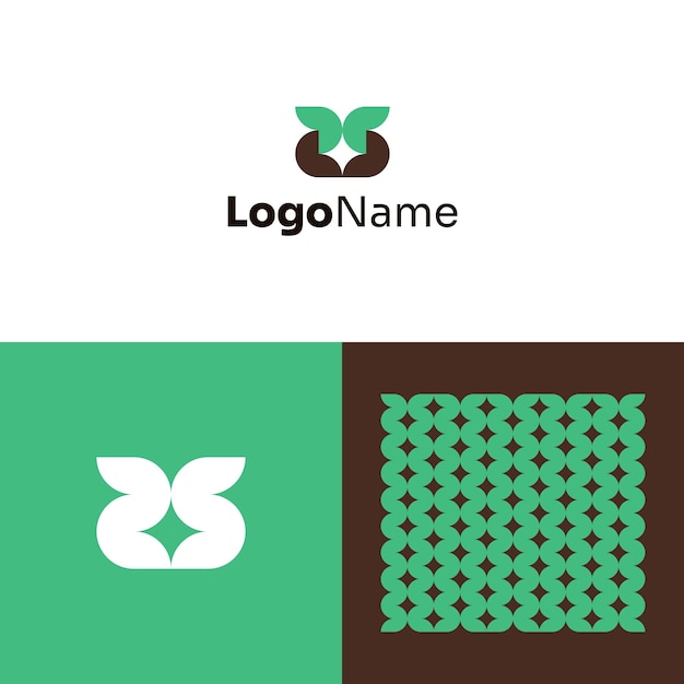 Logotipo de la planta brilla el concepto de la naturaleza estilo moderno minimalista