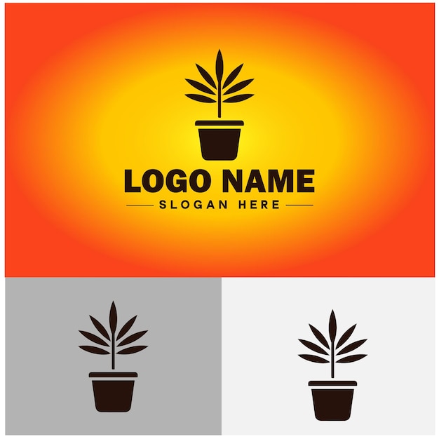 Vector el logotipo de la planta es una hoja verde, una plántula, una planta en crecimiento, una tecnología ecológica, un entorno, una silueta, un logotipo vectorial.