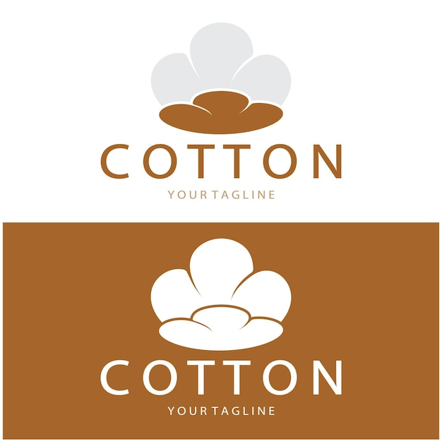 logotipo de la planta de flores de algodón natural para las plantaciones de algodó industrias textiles comerciales ropa