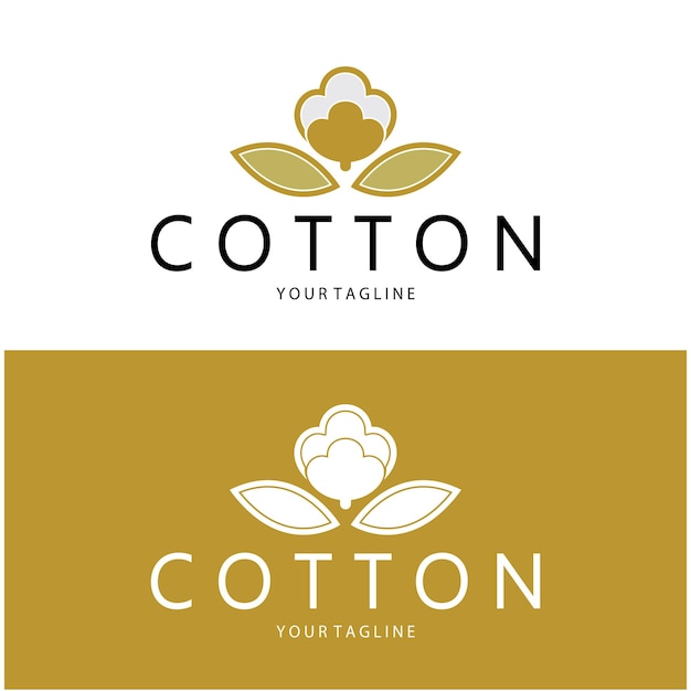 logotipo de la planta de flores de algodón natural para las plantaciones de algodó industrias textiles comerciales ropa