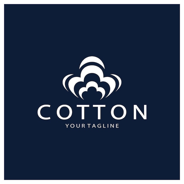 logotipo de la planta de flores de algodón natural para las plantaciones de algodó industrias textiles comerciales ropa