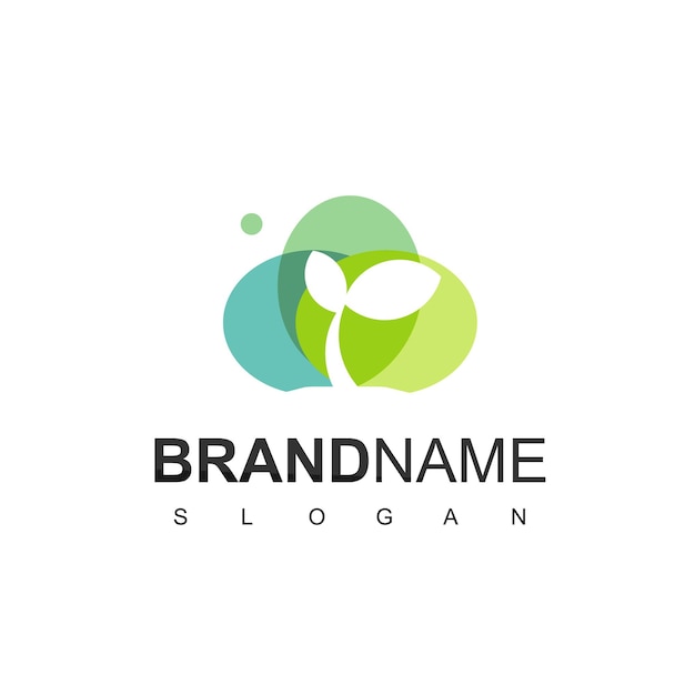 Logotipo de la planta sobre fondo verde