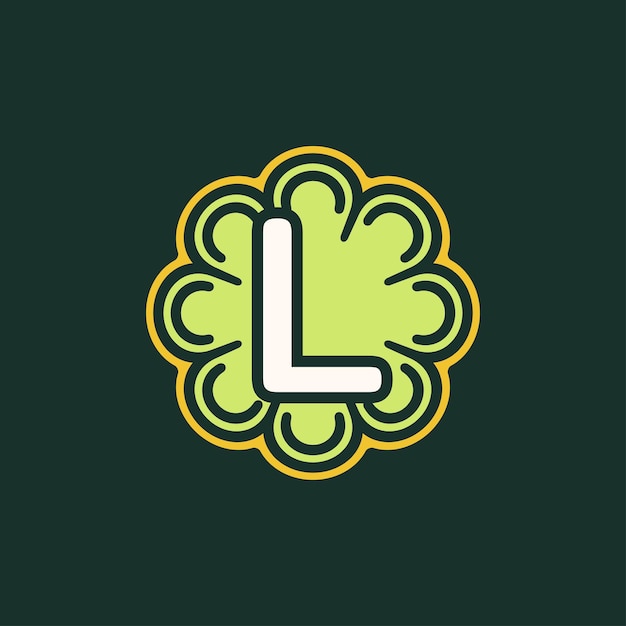 Vector logotipo de planta vegetal de letra l simple y abstracta