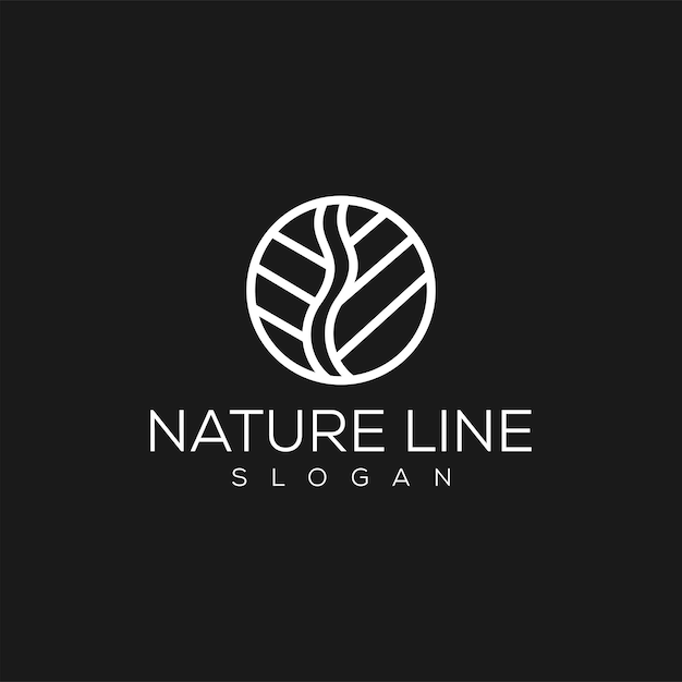 Logotipo de plantas tropicales. Emblema de flor de círculo en estilo lineal n círculo.