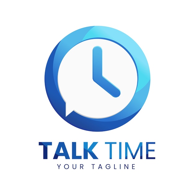 Logotipo de plantilla creativa Tiempo con burbuja de chat. ilustración vectorial