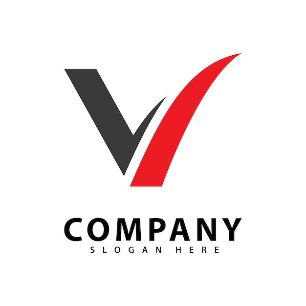 Logotipo de la plantilla de la letra V simple