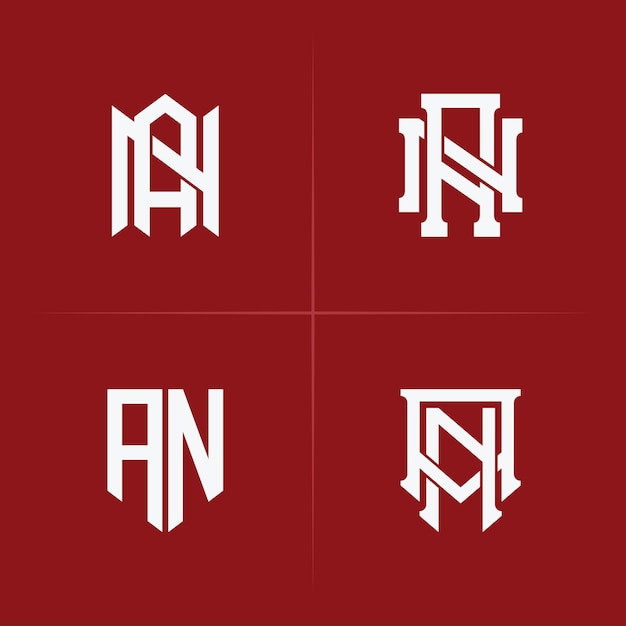 Logotipo de plantilla de monograma de letras AN o NA inicial para ropa, ropa, marca