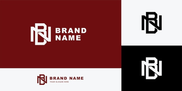 Logotipo de plantilla de monograma de letras BN o NB inicial para ropa, ropa, marca