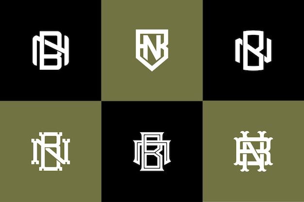 Logotipo de plantilla de monograma de letras BN o NB inicial para ropa, ropa, marca