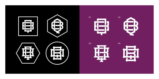 Logotipo de plantilla de monograma de letras BQ o QB inicial para ropa, ropa, marca