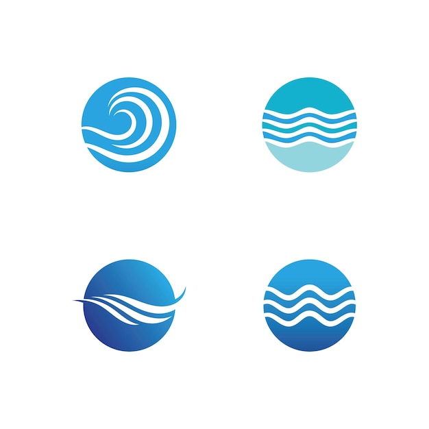 Logotipo de plantilla de vector de icono de onda de agua