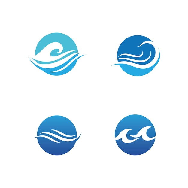 Logotipo de plantilla de vector de icono de onda de agua