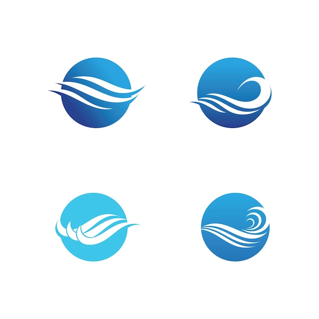 Logotipo de plantilla de vector de icono de onda de agua