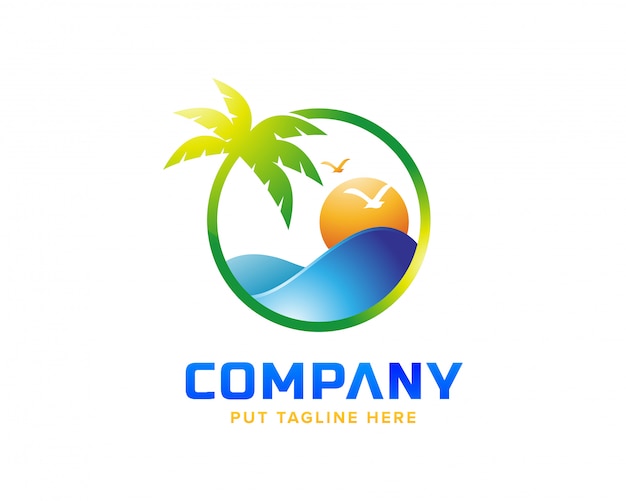 Logotipo de playa creativa