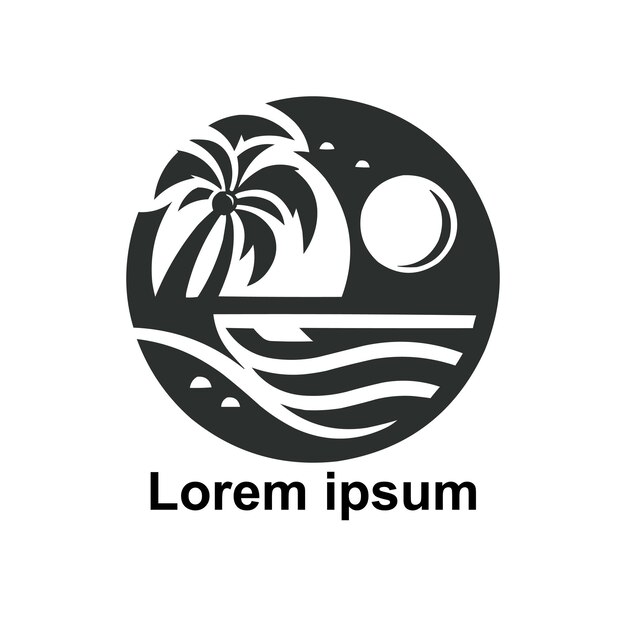 El logotipo de la playa negra sobre fondo blanco