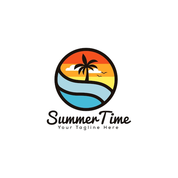 Logotipo de la playa de verano