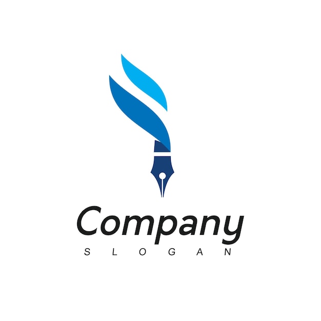 Logotipo de la pluma Educación empresarial y bufete de abogados Símbolo de la empresa