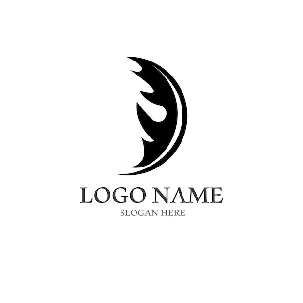 Logotipo de pluma con plantilla de estilo vectorial