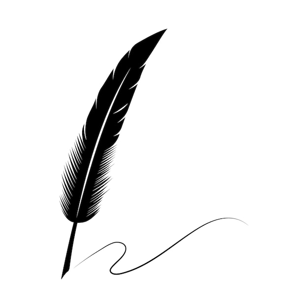 Vector logotipo de pluma pluma