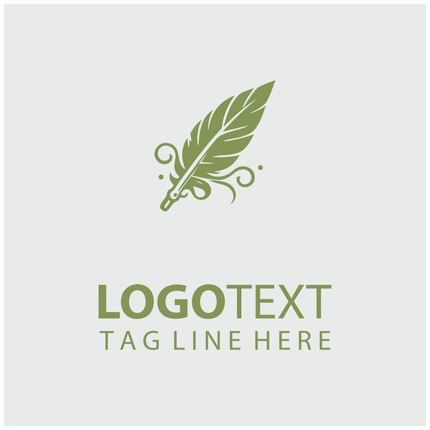 Logotipo de pluma y tinta