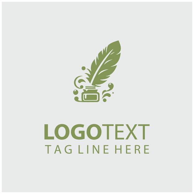 Logotipo de pluma y tinta