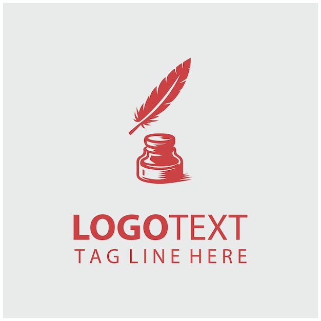 Logotipo de pluma y tinta