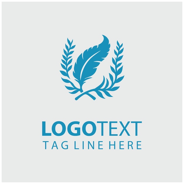 Logotipo de pluma y tinta