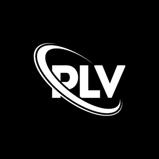 Vector el logotipo plv, la letra plv, las iniciales plv, vinculado con un círculo y un monograma en mayúscula, la tipografía plv para el negocio tecnológico y la marca inmobiliaria.