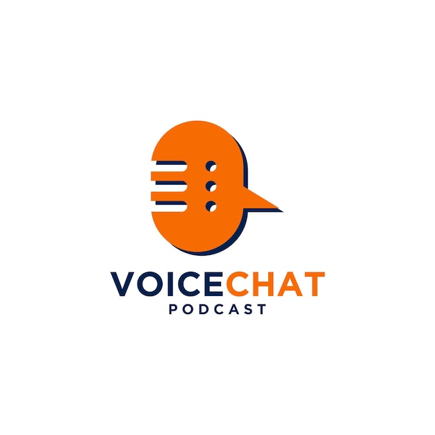 Vector logotipo para un podcast llamado chat de voz.