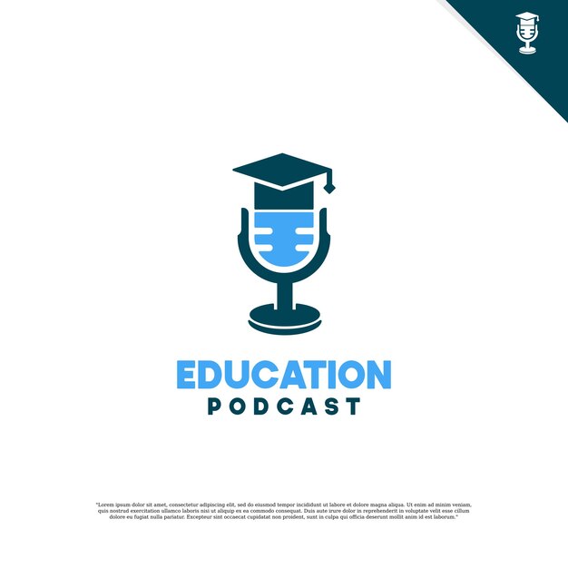 Logotipo de podcast de micrófono para el diseño de vectores de la industria de grabación y fundición